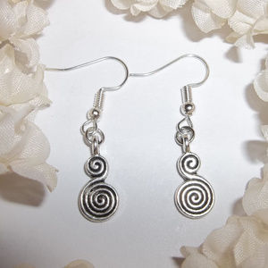 Silver Dangle Earrings Modern Boho Minimalist 1480
